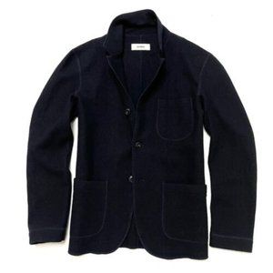 Buck Mason Navy Boiled Merino Wool Felted Chore Coat (medium)